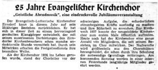 Artikel 25 Jahre Kirchenchor