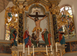 Kreuzigungsgruppe aus dem Altar von St. Rochus
